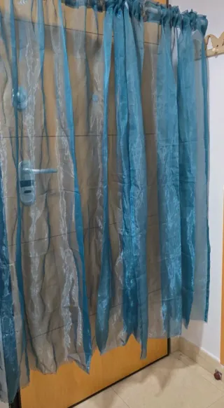 Visillos cortos azules