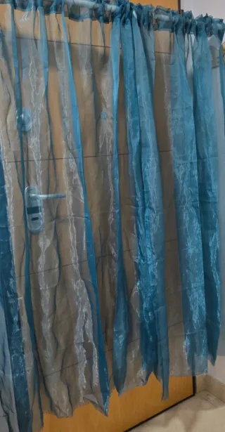 Visillos cortos azules