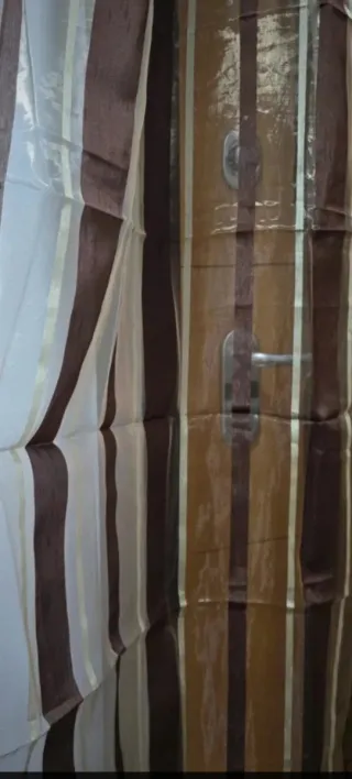 Visillos 2 patas marrones y dorados