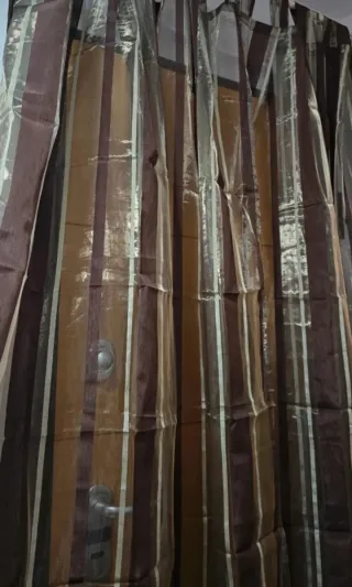 Visillos 2 patas marrones y dorados