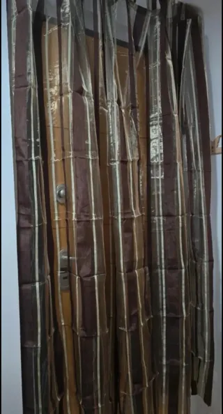 Visillos 2 patas marrones y dorados