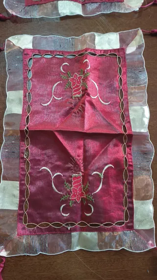 Set natalizio 3 pezzi rosso e oro