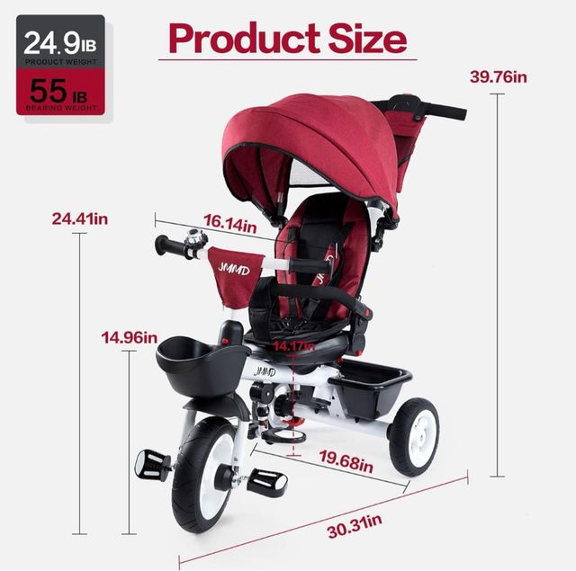 Coche de bebé - Triciclo 6 en 1 BOOWAY - miniatura 5