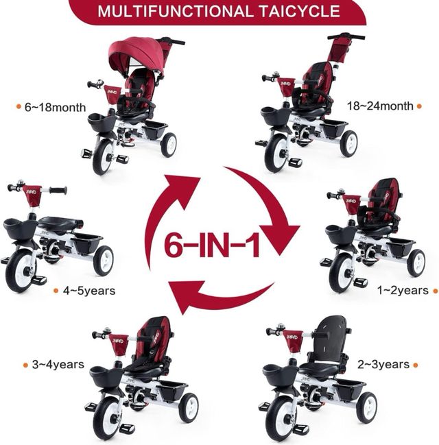 Coche de bebé - Triciclo 6 en 1 BOOWAY - miniatura 2