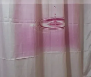 Cortinas visillos dos patas rosa y blanco