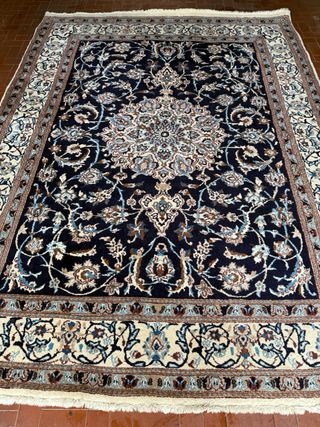 Tappeto Persiano Nain Lana e Seta