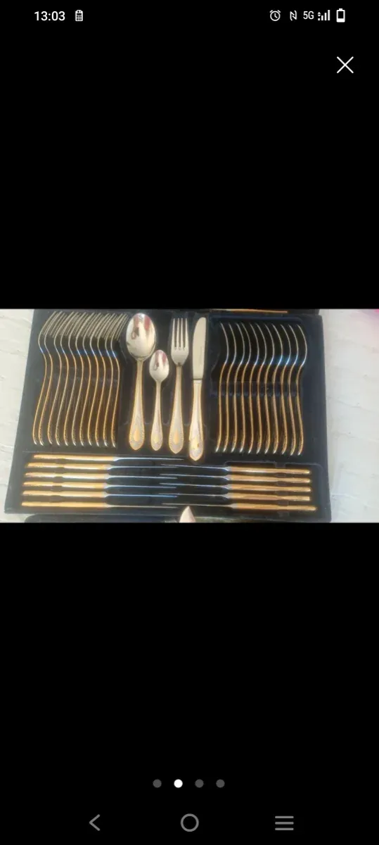 Cubertería de Lujo Acero Inoxidable Baño Oro