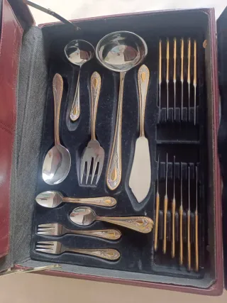 Cubertería de Lujo Acero Inoxidable Baño Oro