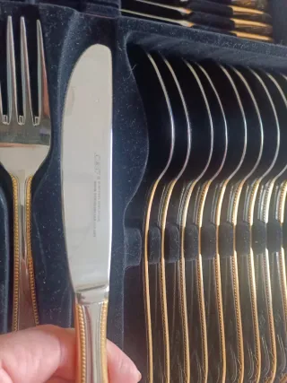 Cubertería de Lujo Acero Inoxidable Baño Oro