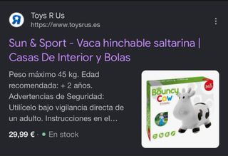 Juguete Vaca Hinchable para Saltar