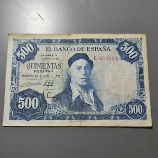 Billete 500 pesetas 1954 El Banco de España