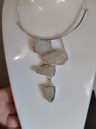 Collar Plata Piedra Luna Natural