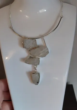 Collar Plata Piedra Luna Natural