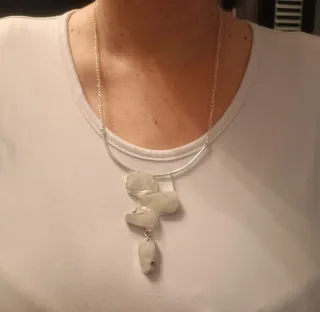 Collar Plata Piedra Luna Natural