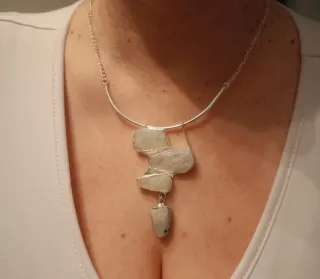 Collar Plata Piedra Luna Natural