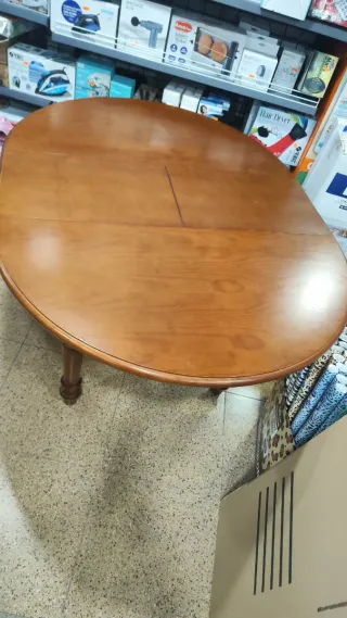 Mesa redonda de comedor de pino macizo