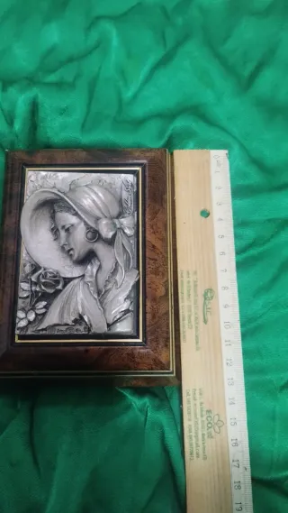 Scatola Legno Quadro Argento 800