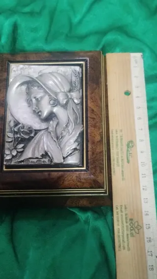 Scatola Legno Quadro Argento 800