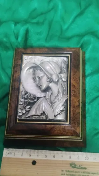 Scatola Legno Quadro Argento 800
