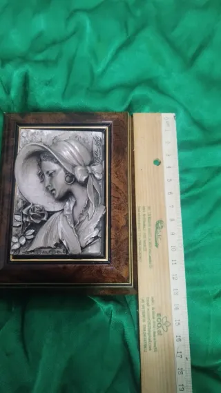 Scatola Legno Quadro Argento 800