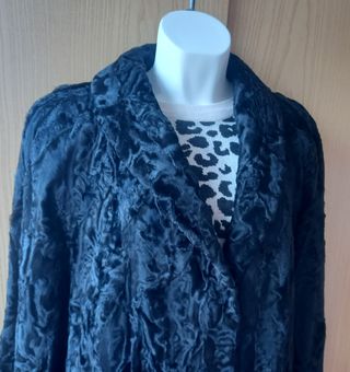Abrigo Negro Pelo Astracán Vintage T.48 (XL)