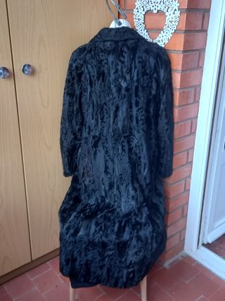 Abrigo Negro Pelo Astracán Vintage T.48 (XL)