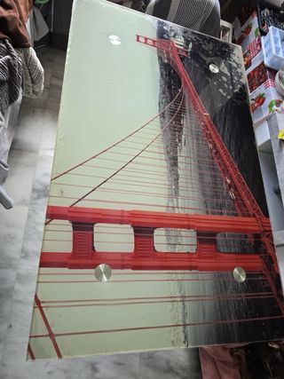 Mesa elevable cristal y metal