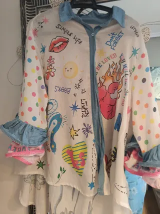 Camisa/Sobrecamisa Estampada Multicolor TallaÚnica