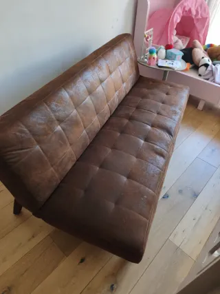 Sofá Cama Poliéster Marrón 3 Plazas