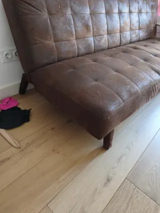 Sofá Cama Poliéster Marrón 3 Plazas