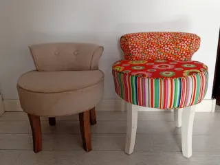 Poltrone vintage in tessuto e legno