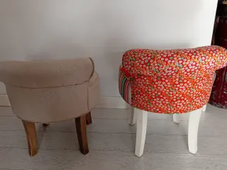 Poltrone vintage in tessuto e legno