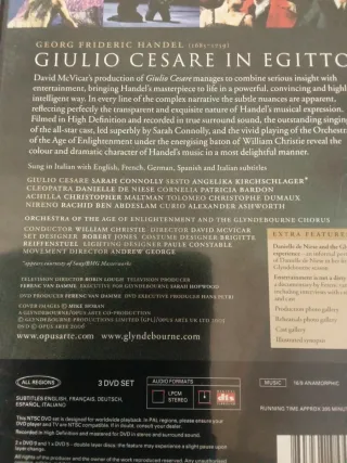 DVD Opera Giulio Cesare Glyndebourne