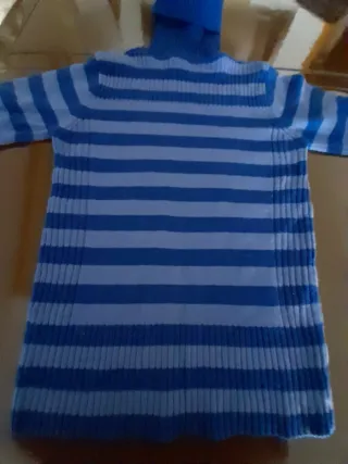 Jersey rayas cuello alto azul