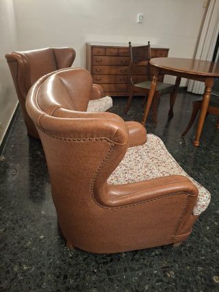 2 Butacas de piel y tela