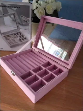 Joyero NUEVO cierre metálico, (no espejo) plástico