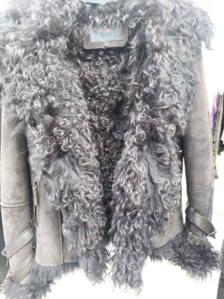 Cazadora Maje Piel Negra/Marrón