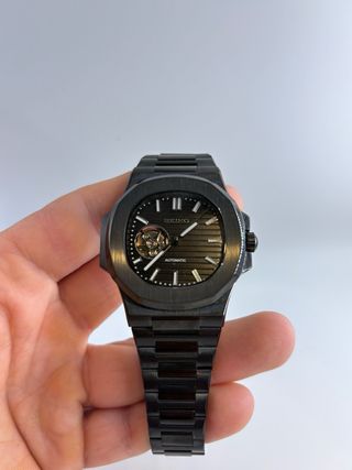 Seiko Mod Nautilus Full Black Automático