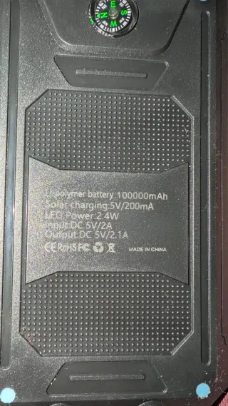 Batería Externa Solar 100000mAh