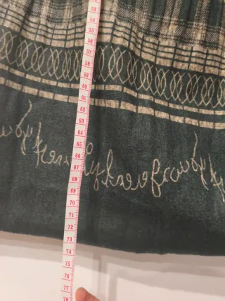 Falda de cuadros beige y verde