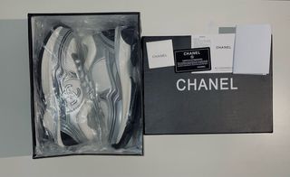 Zapatillas Chanel Runner Blancas/Plateadas Talla 4