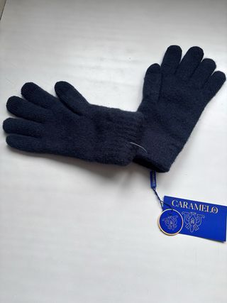 Guantes Caramelo Azul Lana Sin Estrenar