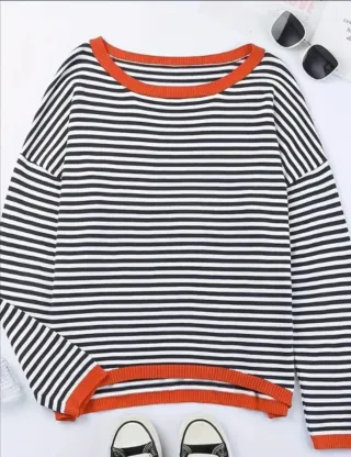 Jersey Rayas Naranja y Negro