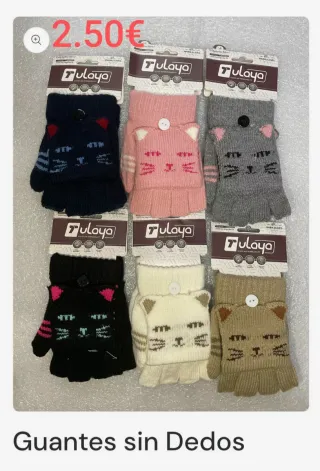 Guantes sin dedos Gatito Tulaya