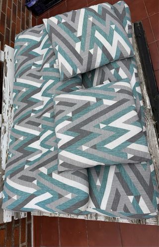 Set Cojines Sofá Pallet Gris y Turquesa