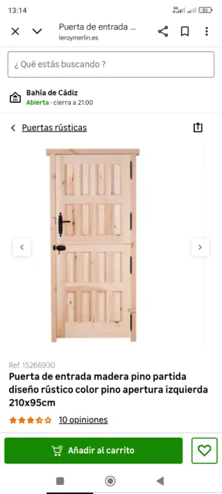 Puerta entrada pino partida Leroy Merlin