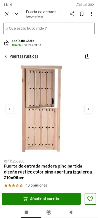 Puerta entrada pino partida Leroy Merlin