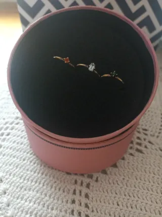 Pack 3 Anillos Tous de plata vermeil y gemas.