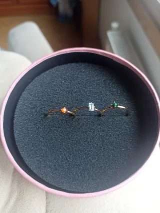 Pack 3 Anillos Tous de plata vermeil y gemas.