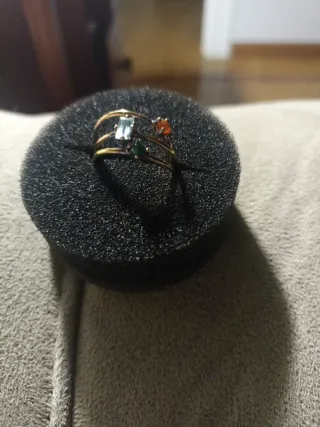 Pack 3 Anillos Tous de plata vermeil y gemas.